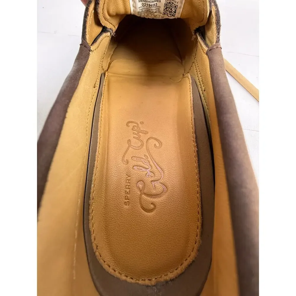 Sperry Gold Cup Authentic Original Boat Shoes Mens Brown Leather 2 Eye Slip On
